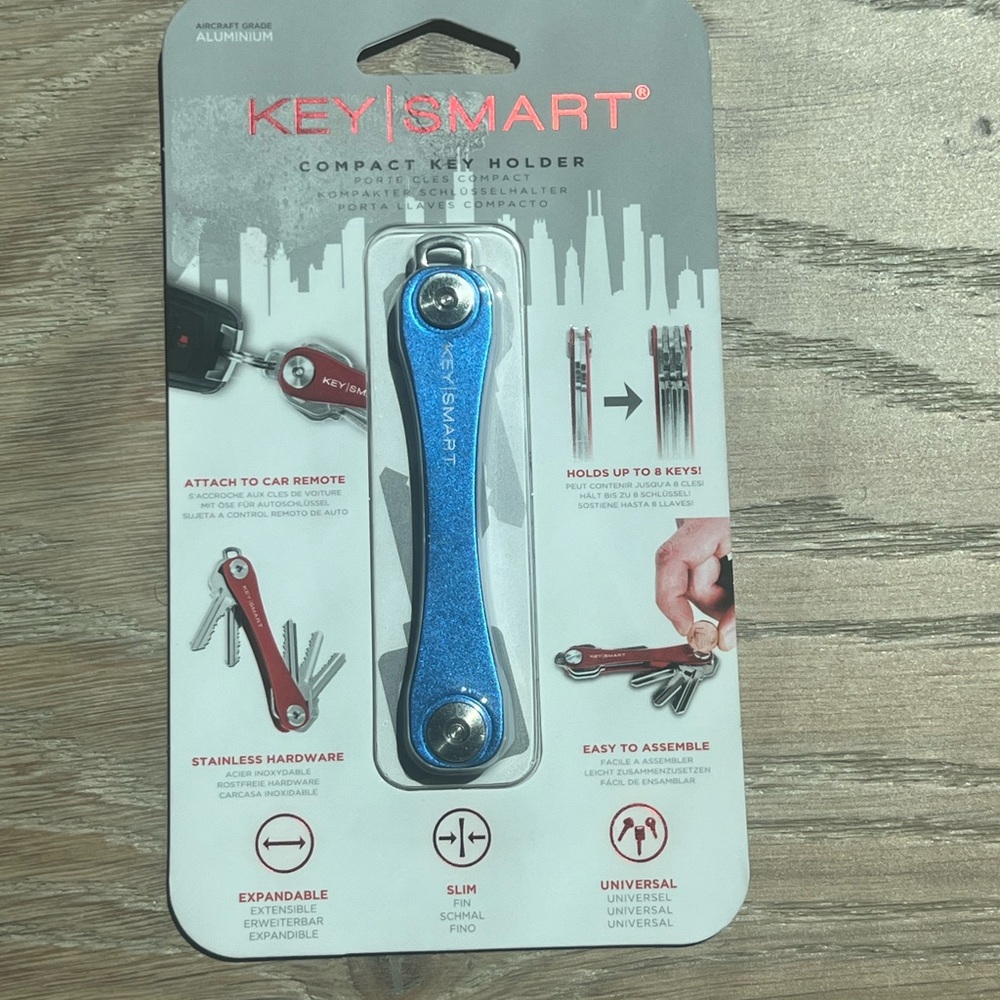 Key Smart Aluminium Compact‎ Blue Key Holder New